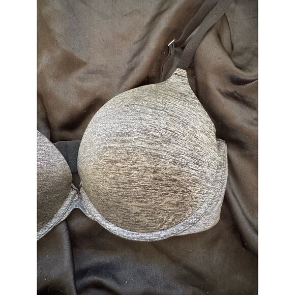 Adore Me Analize Push Up Plunge Bra Gray Size 34DD Padded Underwire Classic - Picture 3 of 5